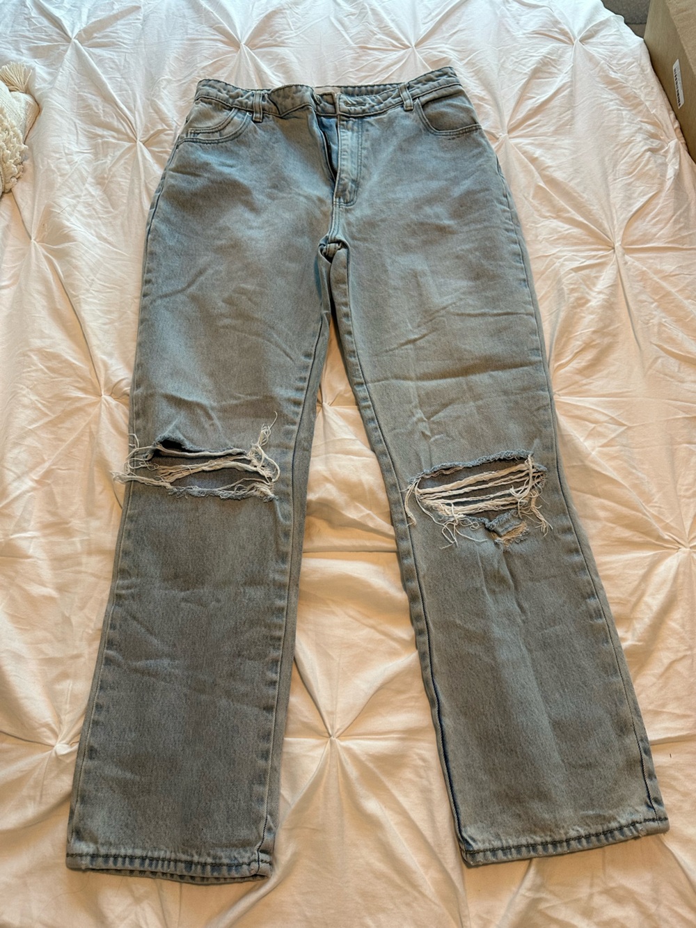 ROLLA'S Men's Light Gray Ripped Skinny Jeans